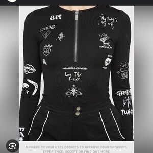 Maniere de voir graffiti bodysuit size 12